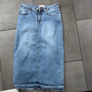 Primark Denim Co. High-Waisted Maxi Skirt with Slit - Size US 4